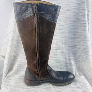 Born Mayall Brown Suede Leather Tall Riding Boots Size 6.5‎ Boho Casual Fall